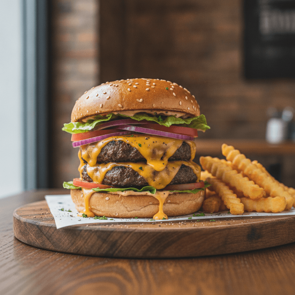 Hamburguesa con Cheddar DOBLE